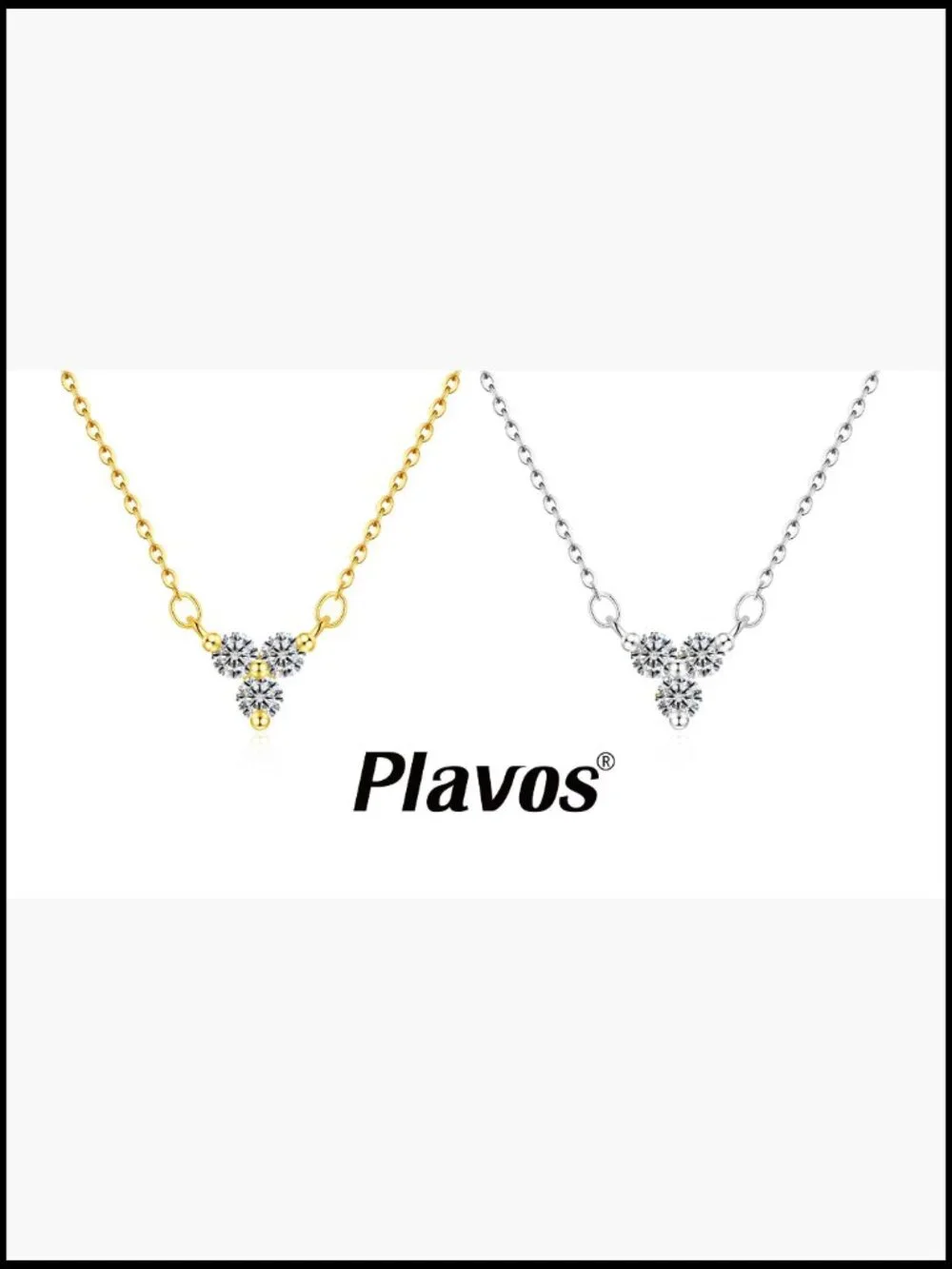 Moissanite Pendant Necklace Triangle White Gold Plated VVS1 Round Cut Minimalist